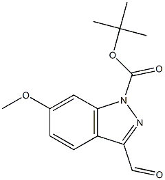 3-FORMYL-6-METHOXY-INDAZOLE-1-CARBOXYLIC ACID TERT-BUTYL ESTER 结构式