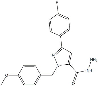 1-(4-METHOXYBENZYL)-3-(4-FLUOROPHENYL)-1H-PYRAZOLE-5-CARBOHYDRAZIDE 结构式