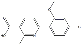 6-(4-CHLORO-2-METHOXYPHENYL)-2-METHYLPYRIDINE-3-CARBOXYLIC ACID 结构式