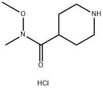 N-METHOXY-N-METHYLPIPERIDINE-4-CARBOXAMIDE HYDROCHLORIDE 结构式