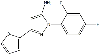 1-(2,4-DIFLUOROPHENYL)-3-(2-FURYL)-1H-PYRAZOL-5-AMINE 结构式