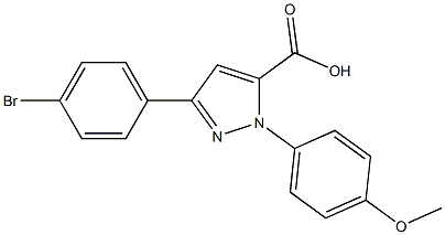 3-(4-BROMOPHENYL)-1-(4-METHOXYPHENYL)-1H-PYRAZOLE-5-CARBOXYLIC ACID 结构式