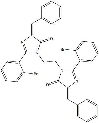 (E)-4-BENZYLIDENE-1-(2-((Z)-4-BENZYLIDENE-2-(2-BROMOPHENYL)-5-OXO-4,5-DIHYDROIMIDAZOL-1-YL)ETHYL)-2-(2-BROMOPHENYL)-1H-IMIDAZOL-5(4H)-ONE 结构式