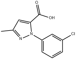 1-(3-氯苯基)-3-甲基-1H-吡唑-5-羧酸 结构式