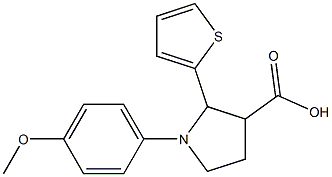 1-(4-METHOXYPHENYL)-2-(THIOPHEN-2-YL)PYRROLIDINE-3-CARBOXYLIC ACID 结构式