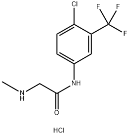 N-[4-CHLORO-3-(TRIFLUOROMETHYL)PHENYL]-2-(METHYLAMINO)ACETAMIDE HYDROCHLORIDE 结构式