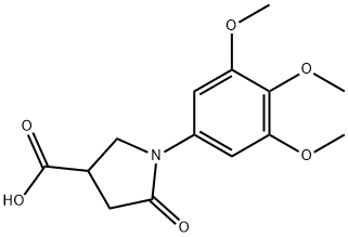 5-氧亚基-1-(3,4,5-三甲氧苯基)吡咯烷-3-羧酸 结构式