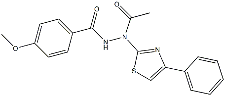 N'-ACETYL-4-METHOXY-N'-(4-PHENYL-1,3-THIAZOL-2-YL)BENZOHYDRAZIDE 结构式