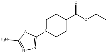 1-(5-氨基-1,3,4-噻二唑-2-基)哌啶-4-羧酸乙酯 结构式