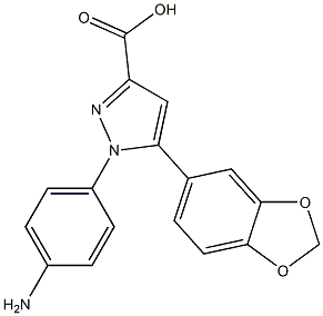 1-(4-AMINO-PHENYL)-5-BENZO[1,3]DIOXOL-5-YL-1H-PYRAZOLE-3-CARBOXYLIC ACID 结构式