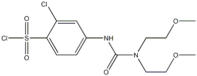 4-[3,3-BIS-(2-METHOXY-ETHYL)-UREIDO]-2-CHLORO-BENZENESULFONYL CHLORIDE 结构式