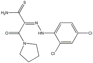 (2E)-2-[(2,4-DICHLOROPHENYL)HYDRAZONO]-3-OXO-3-PYRROLIDIN-1-YLPROPANETHIOAMIDE 结构式