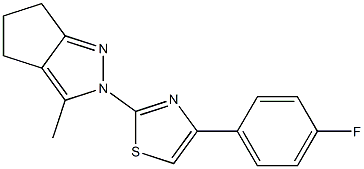 2-[4-(4-FLUOROPHENYL)-1,3-THIAZOL-2-YL]-3-METHYL-2,4,5,6-TETRAHYDROCYCLOPENTA[C]PYRAZOLE 结构式