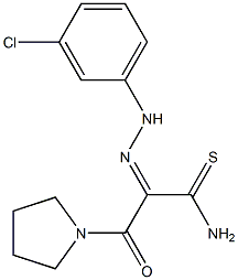 (2Z)-2-[(3-CHLOROPHENYL)HYDRAZONO]-3-OXO-3-PYRROLIDIN-1-YLPROPANETHIOAMIDE 结构式