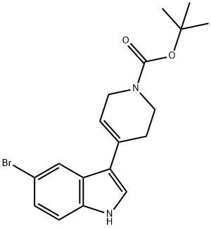 4-(5-溴-1H-吲哚-3-基)-3,6-二氢吡啶-1(2H)-羧酸叔丁酯 结构式