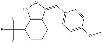 3,4,5,6-Tetrahydro-3-(E)-(p-methoxybenzylidene)-7-(trifluoromethyl)benz-[c]-isoxazole 结构式