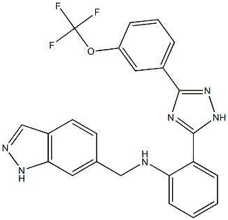 (1H-INDAZOL-6-YLMETHYL)-(2-[5-(3-TRIFLUOROMETHOXY-PHENYL)-2H-[1,2,4]TRIAZOL-3-YL]-PHENYL)-AMINE 结构式