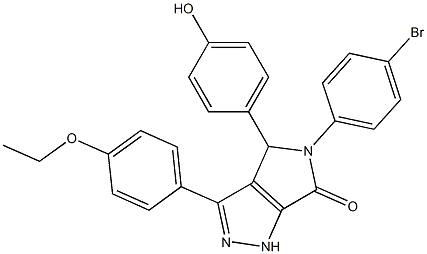 5-(4-BROMOPHENYL)-3-(4-ETHOXYPHENYL)-4-(4-HYDROXYPHENYL)-4,5-DIHYDROPYRROLO[3,4-C]PYRAZOL-6(1H)-ONE 结构式