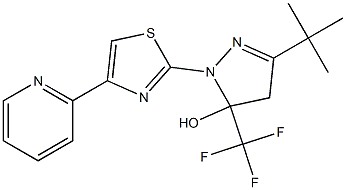 3-TERT-BUTYL-1-(4-PYRIDIN-2-YL-1,3-THIAZOL-2-YL)-5-(TRIFLUOROMETHYL)-4,5-DIHYDRO-1H-PYRAZOL-5-OL 结构式