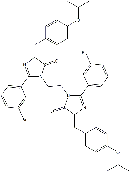 (E)-2-(3-BROMOPHENYL)-1-(2-((Z)-2-(3-BROMOPHENYL)-4-(4-ISOPROPOXYBENZYLIDENE)-5-OXO-4,5-DIHYDROIMIDAZOL-1-YL)ETHYL)-4-(4-ISOPROPOXYBENZYLIDENE)-1H-IMIDAZOL-5(4H)-ONE 结构式