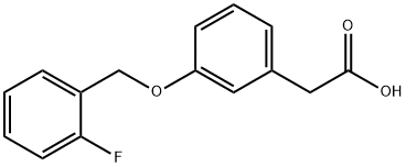 3-(2-氟苯甲氧基)]苯乙酸 结构式