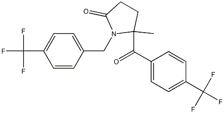 5-METHYL-5-[4-(TRIFLUOROMETHYL)BENZOYL]-1-[4-(TRIFLUOROMETHYL)BENZYL]PYRROLIDIN-2-ONE 结构式