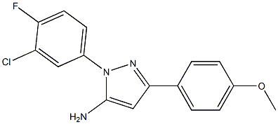 1-(3-CHLORO-4-FLUOROPHENYL)-3-(4-METHOXYPHENYL)-1H-PYRAZOL-5-AMINE 结构式