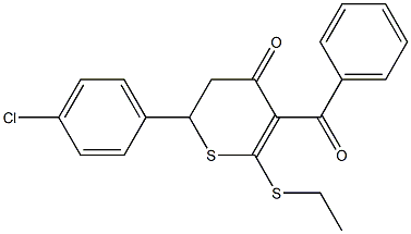 5-BENZOYL-2-(4-CHLOROPHENYL)-6-ETHYLSULFANYL-2,3-DIHYDROTHIOPYRAN-4-ONE 结构式