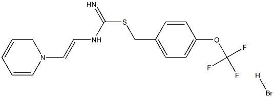 (1-AZA-2-PHENYLVINYL)(IMINO((4-(TRIFLUOROMETHOXY)PHENYL)METHYLTHIO)METHYL)AMINE, HYDROBROMIDE 结构式