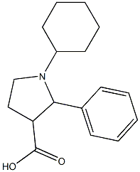 1-CYCLOHEXYL-2-PHENYLPYRROLIDINE-3-CARBOXYLIC ACID 结构式