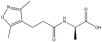 (2R)-2-[[3-(3,5-DIMETHYLISOXAZOL-4-YL)PROPANOYL]AMINO]PROPANOIC ACID 结构式