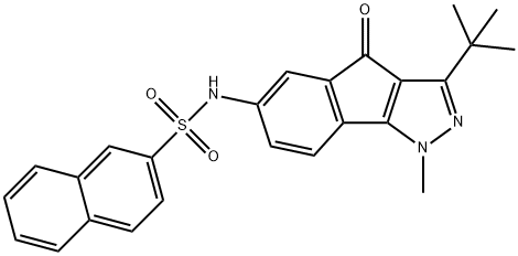 3-(TERT-BUTYL)-1-METHYL-6-((2-NAPHTHYLSULFONYL)AMINO)INDENO[2,3-D]PYRAZOL-4-ONE 结构式