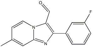 2-(3-FLUORO-PHENYL)-7-METHYL-IMIDAZO[1,2-A]PYRIDINE-3-CARBALDEHYDE 结构式