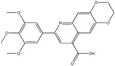 7-(3,4,5-TRIMETHOXY-PHENYL)-2,3-DIHYDRO-[1,4]DIOXINO[2,3-G]QUINOLINE-9-CARBOXYLIC ACID 结构式