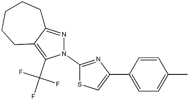 2-[4-(4-METHYLPHENYL)-1,3-THIAZOL-2-YL]-3-(TRIFLUOROMETHYL)-2,4,5,6,7,8-HEXAHYDROCYCLOHEPTA[C]PYRAZOLE 结构式