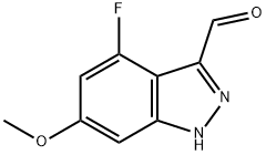 4-FLUORO-6-METHOXY-3-(1H)INDAZOLE CARBOXALDEHYDE 结构式