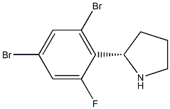 (2S)-2-(4,6-DIBROMO-2-FLUOROPHENYL)PYRROLIDINE 结构式