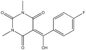 5-[(4-FLUOROPHENYL)(HYDROXY)METHYLENE]-1,3-DIMETHYLPYRIMIDINE-2,4,6(1H,3H,5H)-TRIONE 结构式