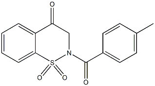 2-(4-METHYLBENZOYL)-2,3-DIHYDRO-4H-1,2-BENZOTHIAZIN-4-ONE 1,1-DIOXIDE 结构式