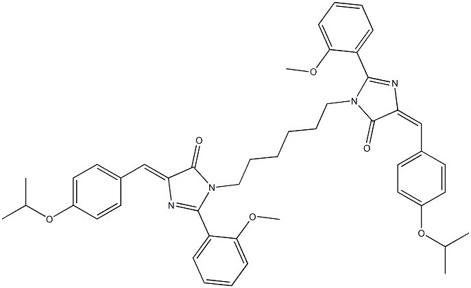 (E)-4-(4-ISOPROPOXYBENZYLIDENE)-1-(6-((Z)-4-(4-ISOPROPOXYBENZYLIDENE)-2-(2-METHOXYPHENYL)-5-OXO-4,5-DIHYDROIMIDAZOL-1-YL)HEXYL)-2-(2-METHOXYPHENYL)-1H-IMIDAZOL-5(4H)-ONE 结构式