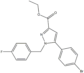 Ethyl 1-(4-fluorobenzyl)-5-(4-bromophenyl)-1H-pyrazole-3-carboxylate 结构式