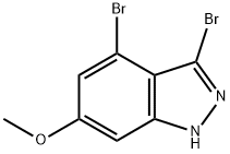 3,4-DIBROMO-6-METHOXY-(1H)INDAZOLE 结构式