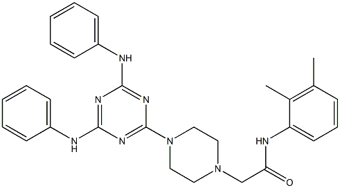 2-(4-(4,6-BIS(PHENYLAMINO)-1,3,5-TRIAZIN-2-YL)PIPERAZIN-1-YL)-N-(2,3-DIMETHYLPHENYL)ACETAMIDE 结构式
