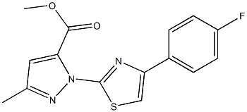 METHYL 1-[4-(4-FLUOROPHENYL)-1,3-THIAZOL-2-YL]-3-METHYL-1H-PYRAZOLE-5-CARBOXYLATE 结构式