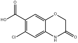 6-CHLORO-3-OXO-3,4-DIHYDRO-2H-1,4-BENZOXAZINE-7-CARBOXYLIC ACID 结构式