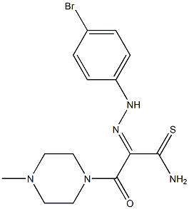 (2Z)-2-[(4-BROMOPHENYL)HYDRAZONO]-3-(4-METHYLPIPERAZIN-1-YL)-3-OXOPROPANETHIOAMIDE 结构式