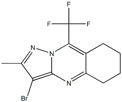 3-BROMO-5,6,7,8-TETRAHYDRO-2-METHYL-9-(TRIFLUOROMETHYL)PYRAZOLO-[5,1-B]-QUINAZOLINE 结构式