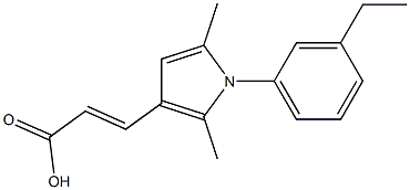 (2E)-3-[1-(3-ETHYLPHENYL)-2,5-DIMETHYL-1H-PYRROL-3-YL]ACRYLIC ACID 结构式