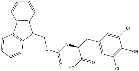FMOC-DL-PHE(3,5-CL 2, 4-OH)-OH 结构式