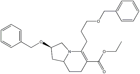 Ethyl (2R,9R)-2-benzyloxy-5-(3-benzyloxypropyl)-1,2,3,7,8,8a-hexahydroindolizine-6-carboxylate 结构式